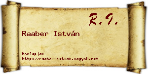 Raaber István névjegykártya